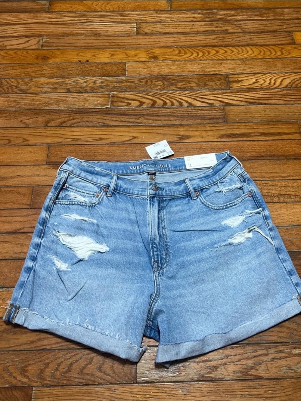 American Eagle Outfitters Light Wash Denim Shorts size 14 women